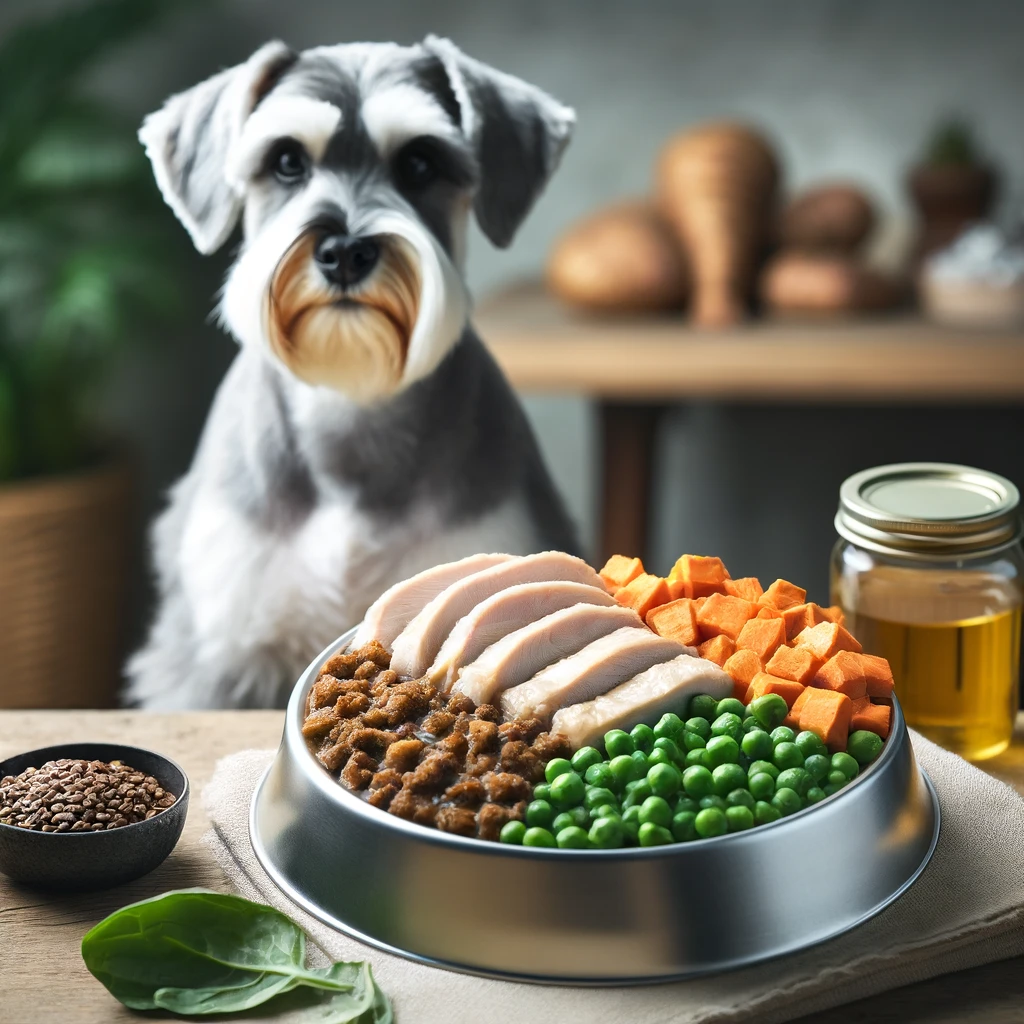 Homemade Dog Food Chicken Recipe With Sweet Potatoes for Miniature Schnauzers