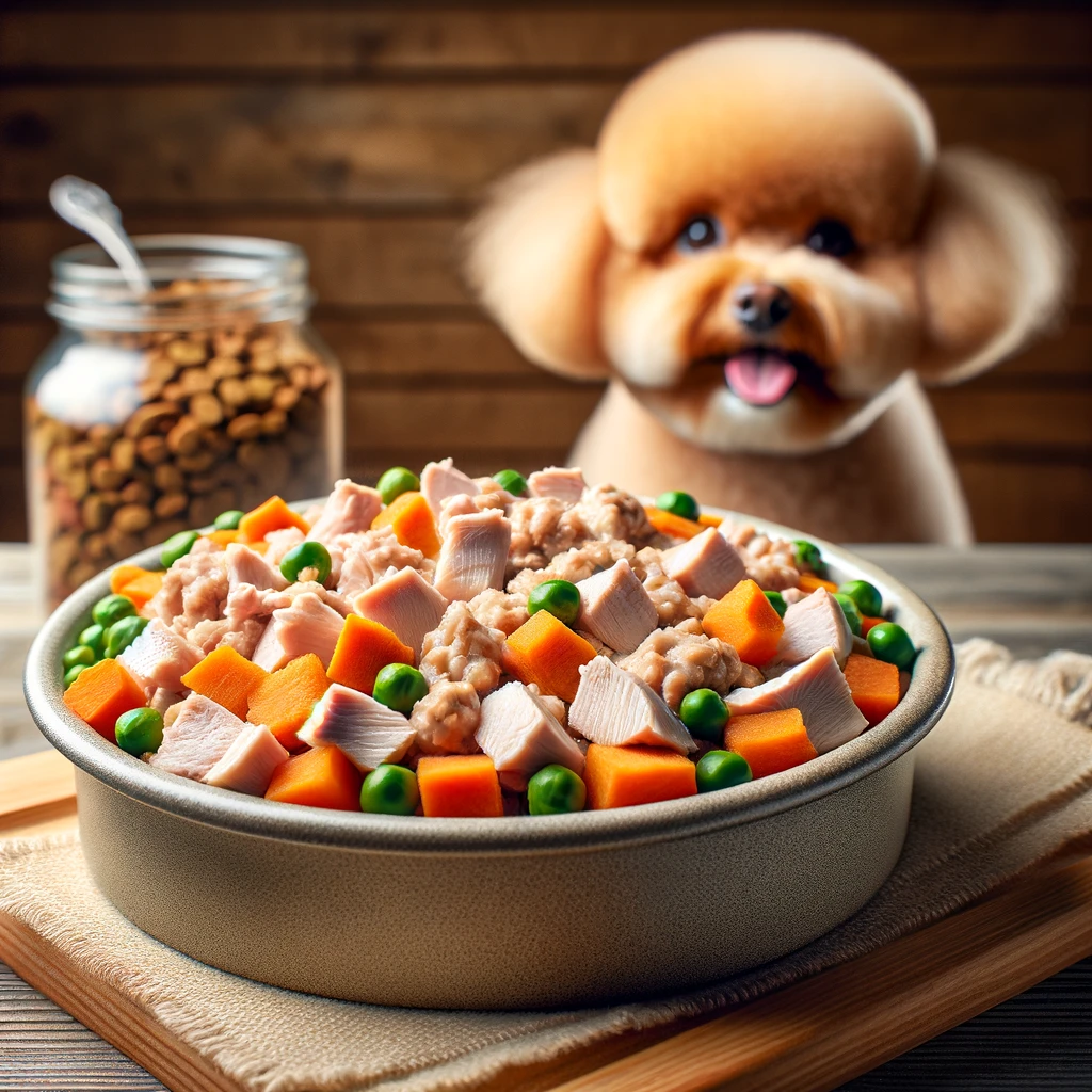 Homemade Dog Food Chicken Recipe With Sweet Potatoes for Toy Poodles