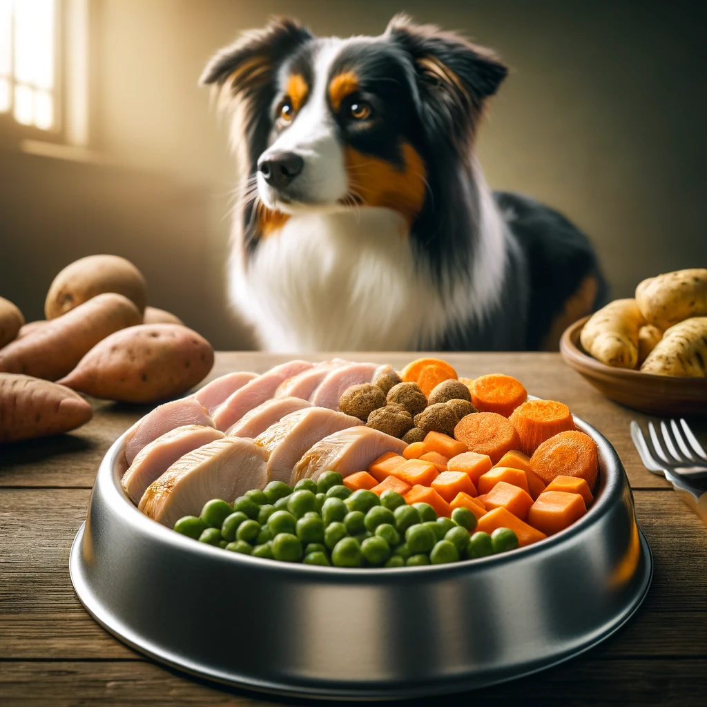 Homemade Dog Food Chicken Recipe With Sweet Potatoes for Border Collie