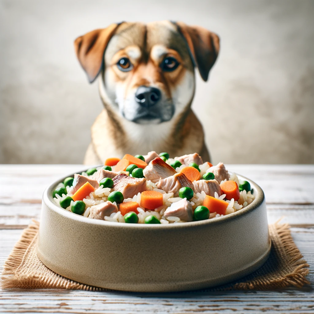 Homemade Dog Food Chicken Recipe With Brown Rice for Medium Dogs