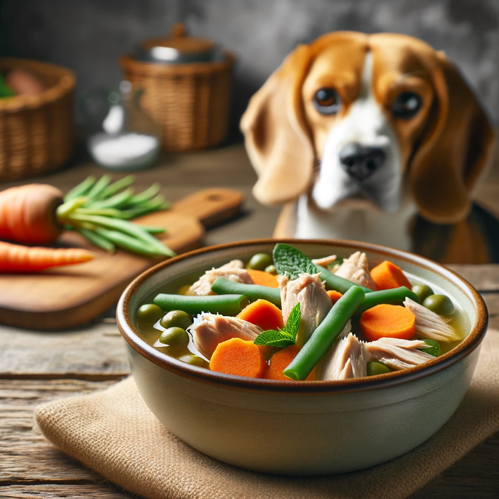 Homemade Beagle Chicken and Vegetable Stew Dog Food image